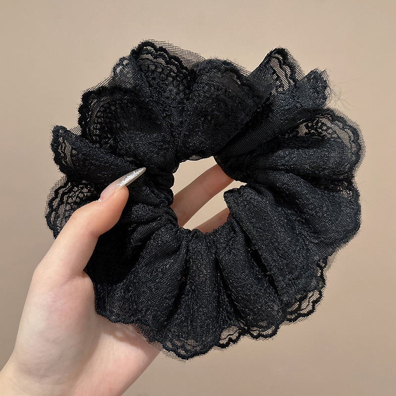 Cuerda para el cabello de intestino grueso coreano para mujer Cuerda para el cabello de alta calidad para niñas Cuerda para el cabello de alto valor Banda de goma Bufanda cuadrada Tcabeza de flor Accesorios para el cabello