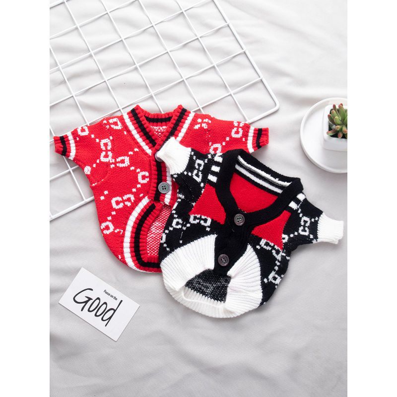 (2개) 개 니트 스웨터 봄과 가을 VIP 슈나우저 고양이 가디건 테디 비숑 작은 개 겨울 애완 동물 옷