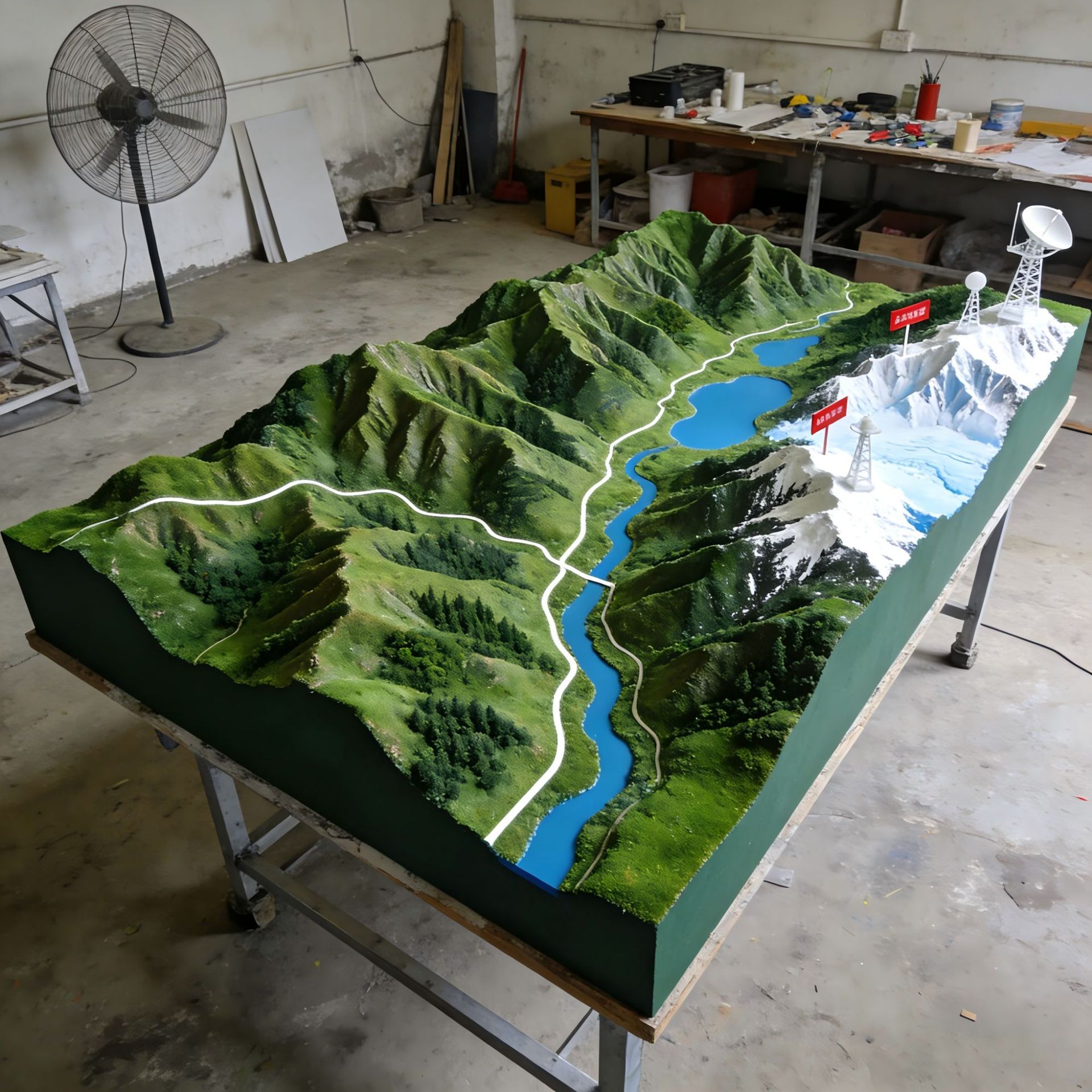 沙盘模型制作中国地图底座军事地形地貌火车模拟3d立体电子制造景