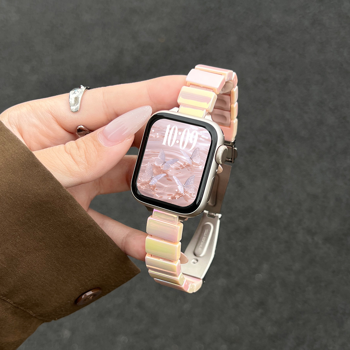 Correa de Silicona para Reloj Inteligente S11 S9/8 de PC, Galvanizado, para iWatch