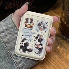 かわいい漫画の青い子犬の磁気はカードを吸うことができます。
