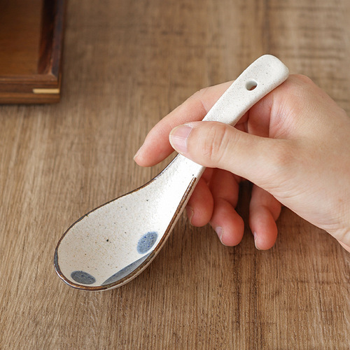 Nishidamuyuyintong small spoon Japanese-style ceramic spoon rice spoon Nordic simple high-value household spoon