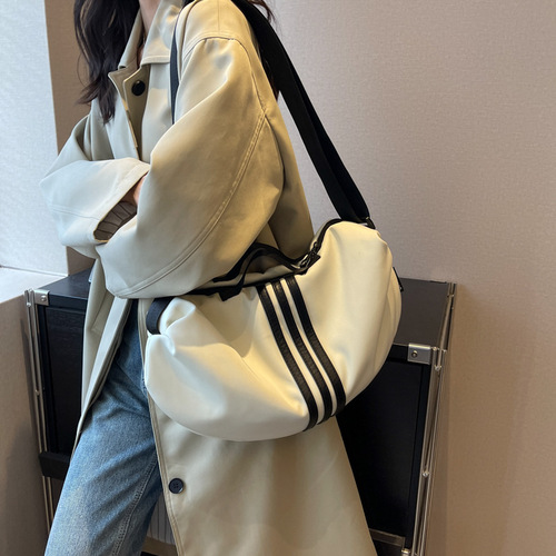 流行包包女包新款潮帆布包宽肩带单肩腋下包休闲百搭斜挎包