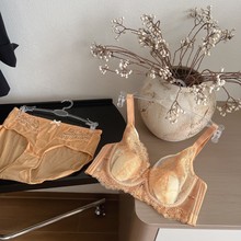 法式蕾丝性感超薄款兔耳杯内衣女大胸显小聚拢防下垂收副乳文胸罩