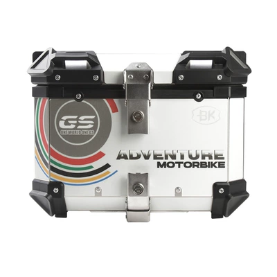 Cross-Border Wholesale Motorcycle Quick-Release Double-Lock Aluminum Alloy Tail Box Multi-Purpose Waterproof Thickened Side Box Electric Vehicle Tail Box (Motorcycle trunk) - 45l-decal-white