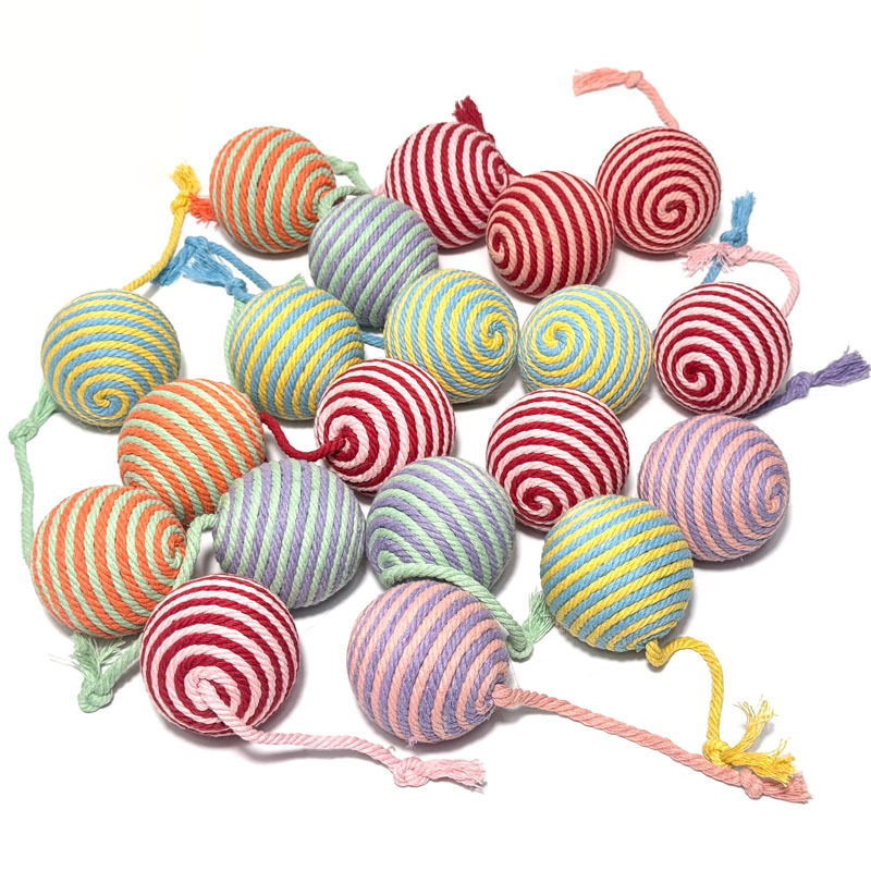 Cat Toy Teasing Ball, Catnip Cotton Ball, Rolling Ball, Self-Entertainment Ball for Kittens, Durable and Bite-Resistant