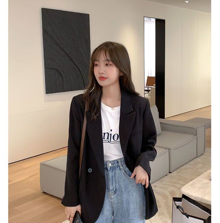 Áo vest nữ dáng suông rộng cổ vest tay dài phối túi, chất liệu polyester cao cấp — Màu xanh bạc hà chi tiết 19