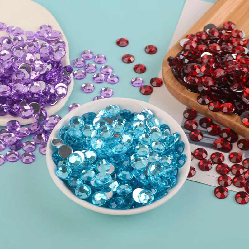 Acrylic Semi-Circle Flat Rhinestones for Nail Art DIY Accessories Stickers Wholesale Factory Direct Sales Cross-Border Exclusive Supply