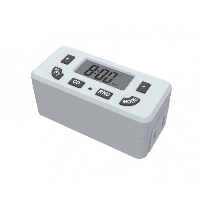 24小时数字定时器插座（2个），开/关程序，液晶显示器，单插件，