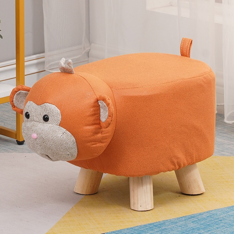 Fábrica directa taburetes para niños taburetes para animales taburetes de madera sólida para cambiar zapatos taburetes creativos pequeños taburetes de casa sala de estar dibujos animados lindos