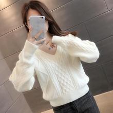 低领短款v领毛衣女2025年新款春秋冬内搭小个子鸡心领打底衫宽松