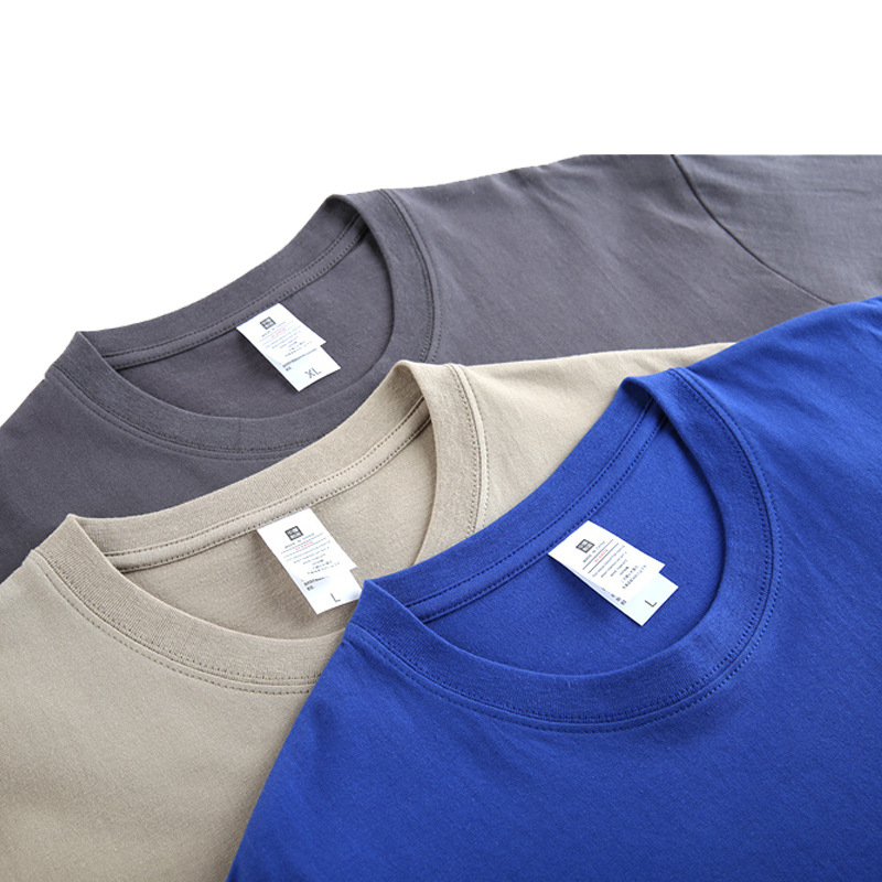 220g algodón peinado Camiseta cuello redondo ropa de trabajo grupo uniforme clase uniforme cultura camisa empresa partido bordado impreso LOGO