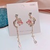 Cute brand long asymmetrical earrings, french style, fitted