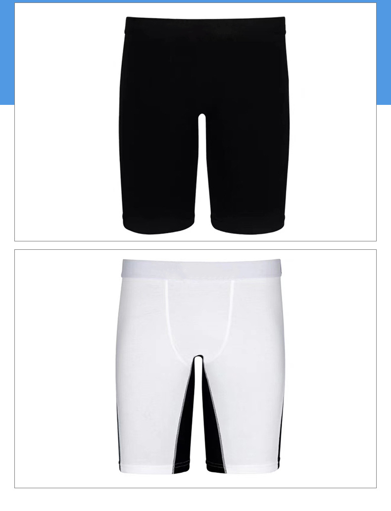 Men's Athletic Trunks Breathable Long Leg Briefs For Gym Training_voghion.com