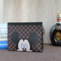 Brown Check Mickey Mouse Square Bag