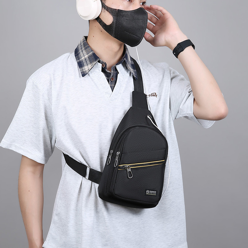 Bolso de mensajero casual ligero al aire libre nuevo bolso de hombro simple de tela Oxford para hombre bolso de pecho deportivo de ciclismo multifuncional