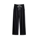 300斤特大码女装胖mm黑色韩版高腰休闲阔腿裤2025春秋新款直筒裤，女装休闲裤，变形策服饰