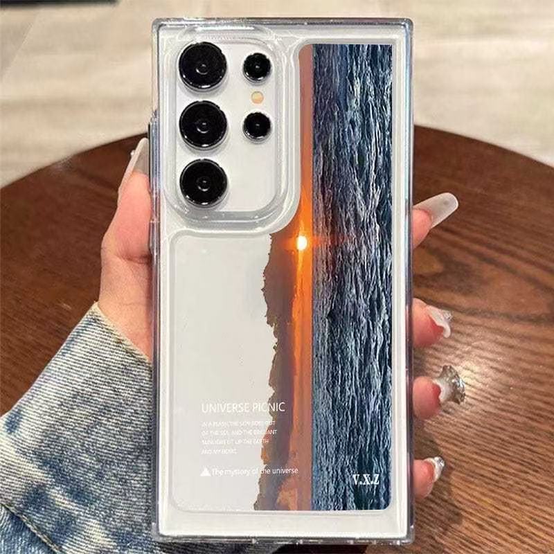 Sunset on the Sea Surface Is Suitable for Samsung Galaxys24Ultra Mobile Phone Case S23+S25 New Model All-Inclusive Anti-Fall