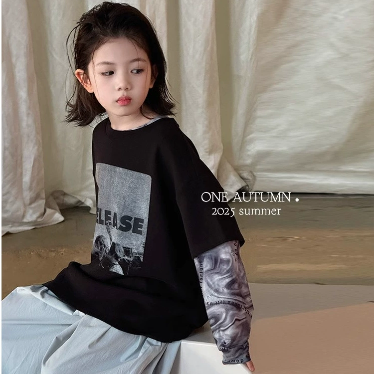 Летняя футболка с коротким рукавом, для подростков, oversize, корейский стиль