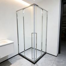 定制卫生间双移门淋浴房 L方型洗澡间 不锈钢玻璃隔断门