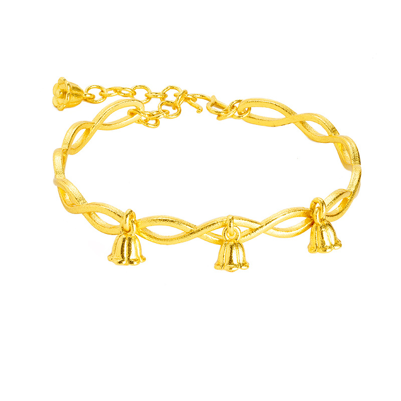 Brazalete de campanas de orquídeas de oro de Vietnam, mujer, alta sensación de lujo ligero, joyería temperamento, nuevos productos transfronterizos al por mayor