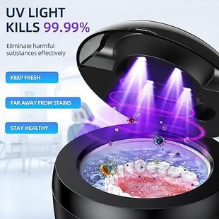 Cross-Border Hot Selling Household Ultrasonic Cleaner for Cleaning Toothbrush Heads, Braces, Dentures, Uv Disinfection and Sterilization