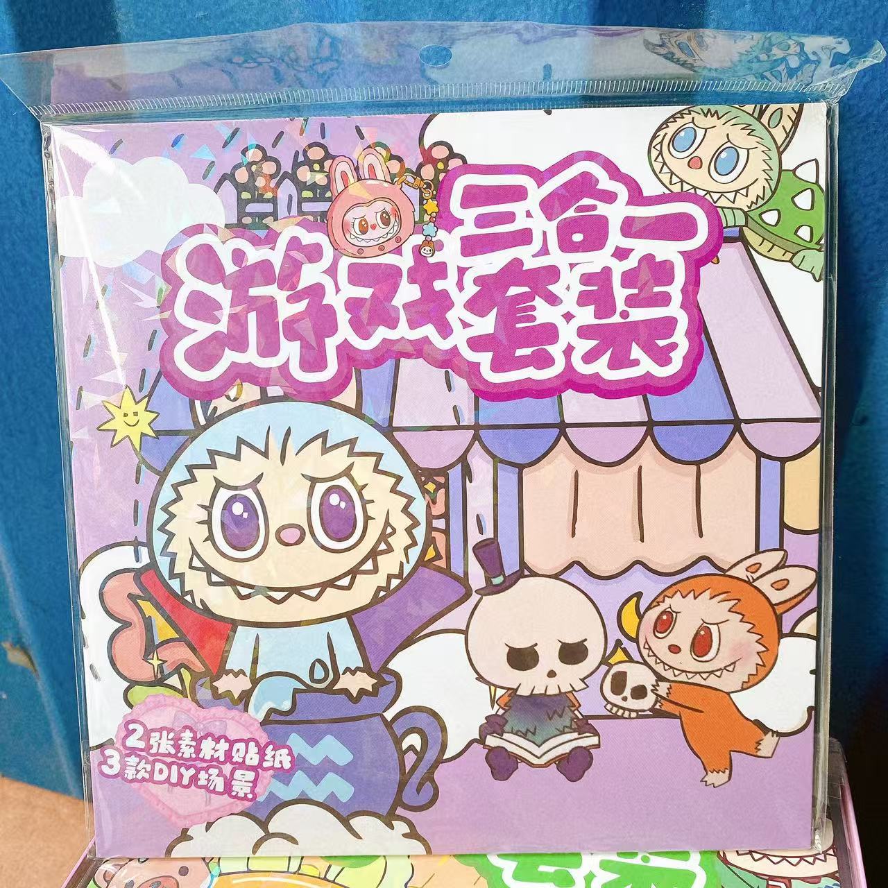 Nuevo juego 3 - en - 1 libro tranquilo material DIY pegatinas hechas a mano escena pegatinas grandes pegatinas lotes image 4