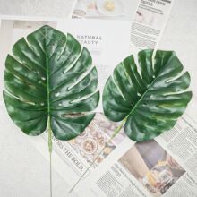 过胶加厚龟背叶子立体仿真蕉叶装饰束仿真田园单支龟背布厚0.35mm