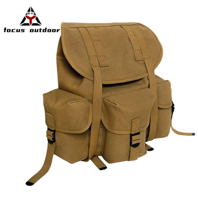 Nuevos productos Deportes personalizados Mochila de lona al aire libre Mochila táctica de camuflaje para fanáticos militares Mochila de montañismo de viaje
