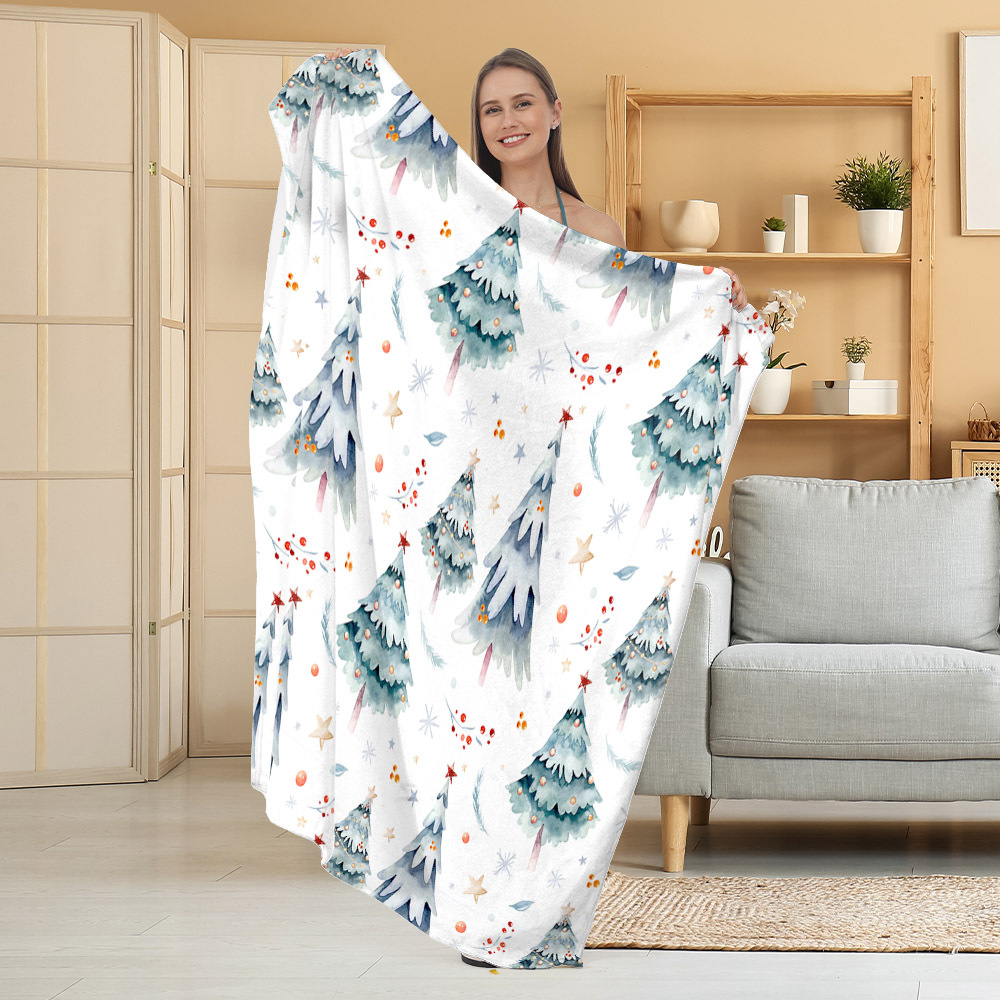 Manta de Franela Festiva con Estampado Navideño, Manta para Siesta, Manta para Aire Acondicionado, Manta Gruesa para Sofá, Manta para Dormitorio
