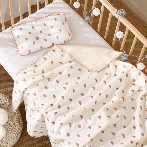 4-layer pure cotton gauze lace blanket kindergarten baby nap blanket children's blanket newborn baby blanket towel quilt