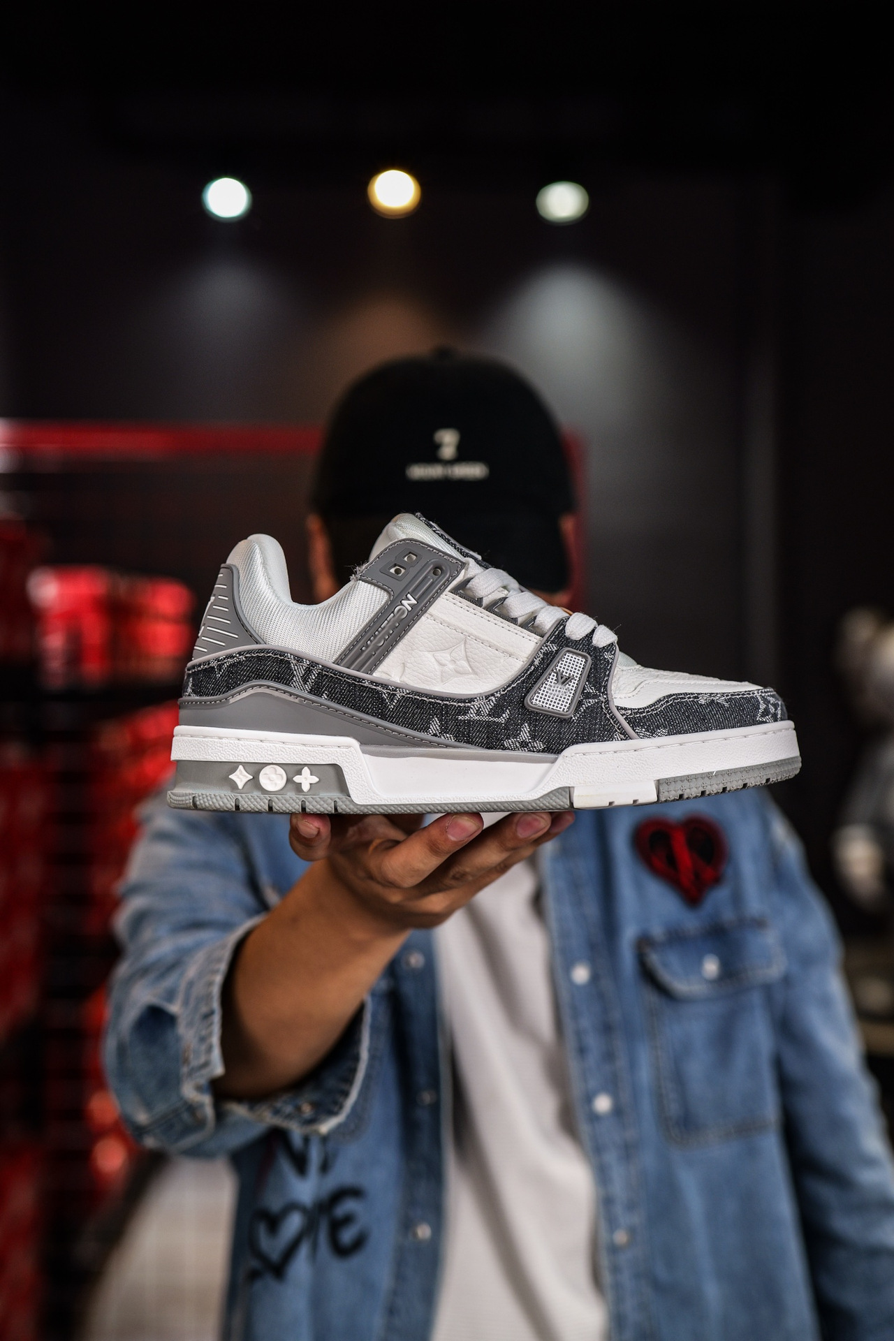 Caja de cajones casa de burro entrenador impresión de moda de suela gruesa elevación de zapatos deportivos pareja universal para hombres y mujeres skate