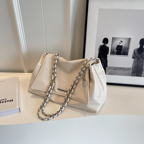 2024 New Leisure Soft Face Large Capacity Bag for Women, Trendy and Versatile Chain Top Handle Bag, Single Shoulder Crossbody Bag