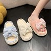 Slippers, universal comfortable footwear with bow platform, 2023, trend of season