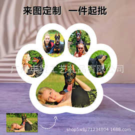 亚克力猫爪3D萌宠小夜灯自定义图片USB氛围灯纪念日摆件创意夜灯