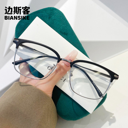 New eyebrow rack wholesale retro square TR90 myopia glasses frame for men and women 1874 anti-blue light glasses
