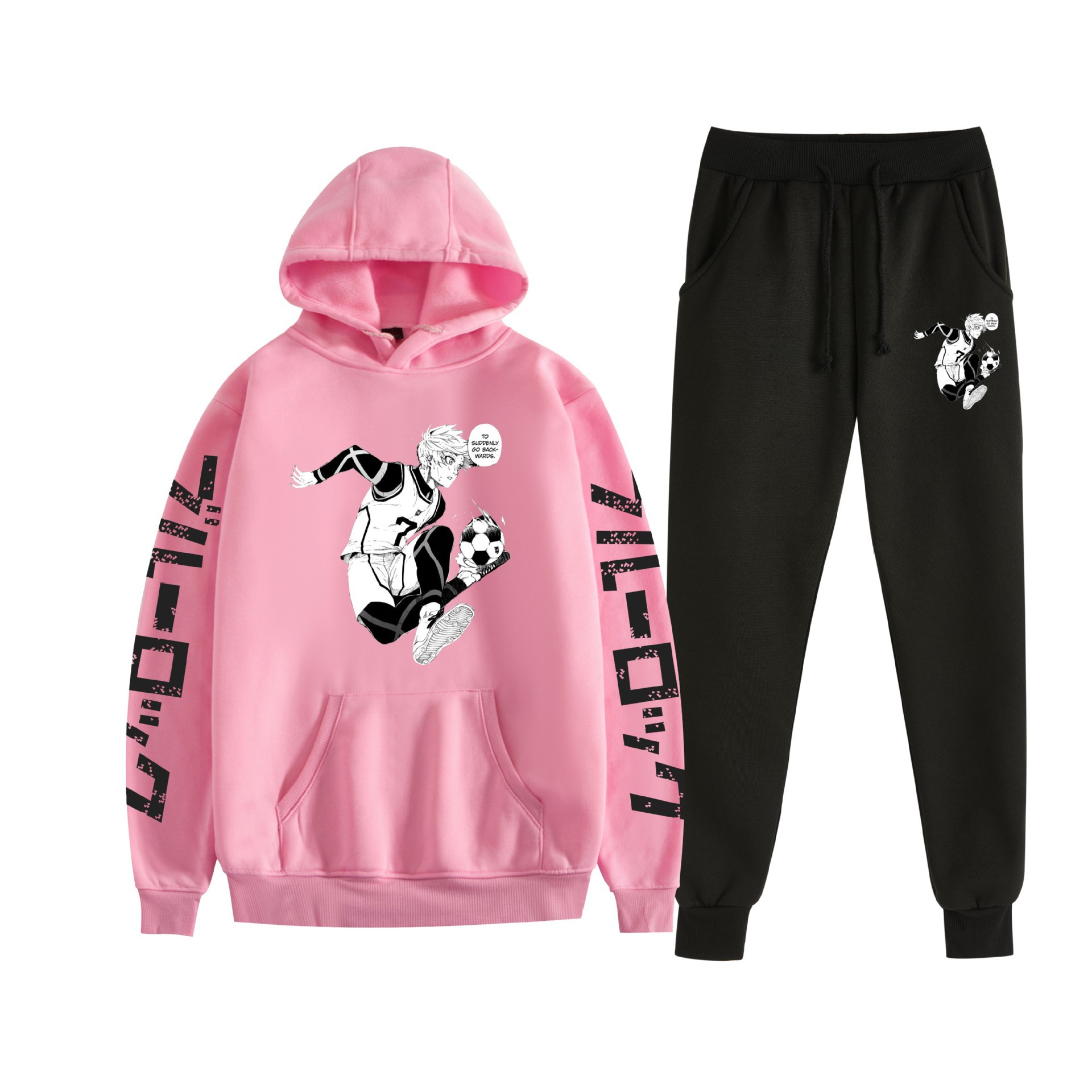 Cross-border BLUE LOCK prisión azul nuevo anime más terciopelo suelto traje de suéter con capucha para hombres y mujeres