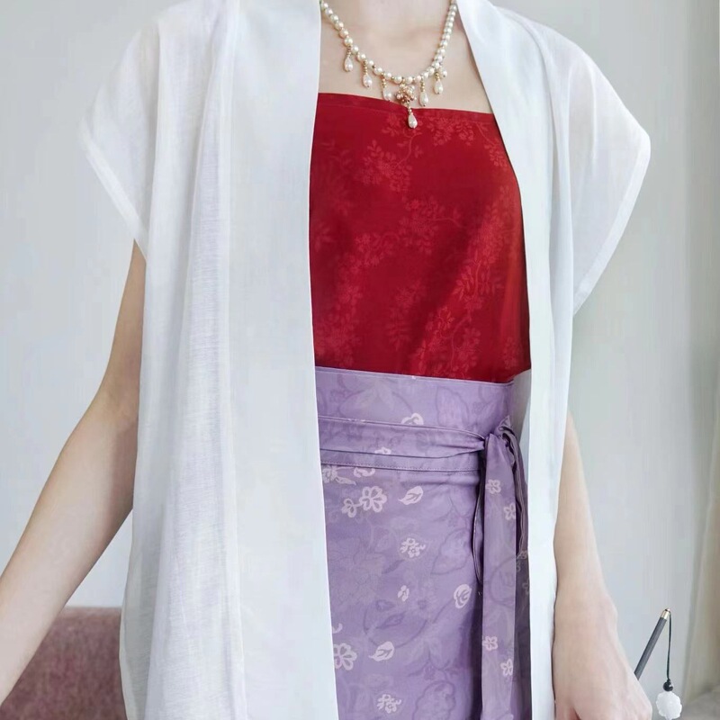 Trendy Rainbow Eight-Color Tencel Cotton Vest for Daily Wear, Skin-Friendly Song Dynasty Style Hanfu, Available in White and Multiple Colors