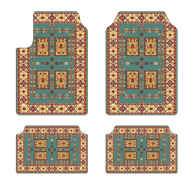 Cross-Border Bohemian Car Floor Mats for Main and Passenger Front and Rear Floor Mats Amazon Temu Dropshipping Wholesale Foot Mats