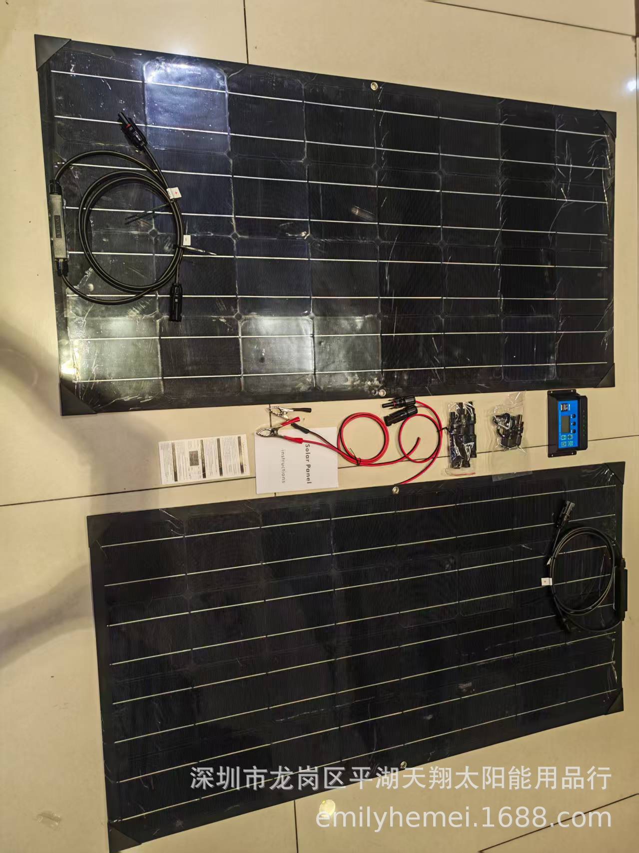 액세서리가 포함된 2*100W 검정색 +10A 컨트롤러