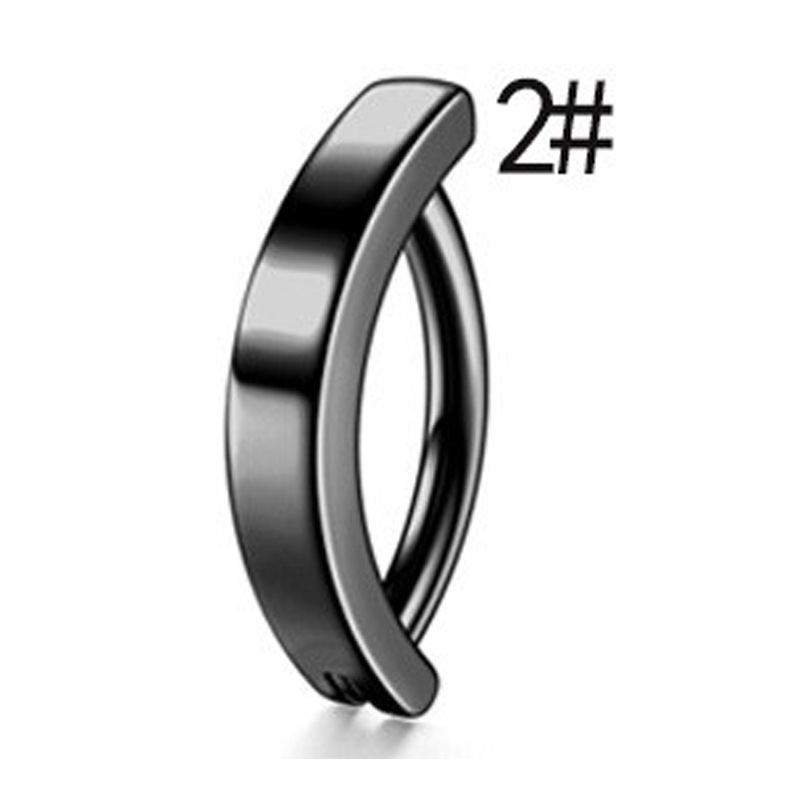 Cross-Border Hot Sale Simple Stainless Steel Unisex Zircon Piercing Body Jewelry Smooth Navel Button_voghion.com