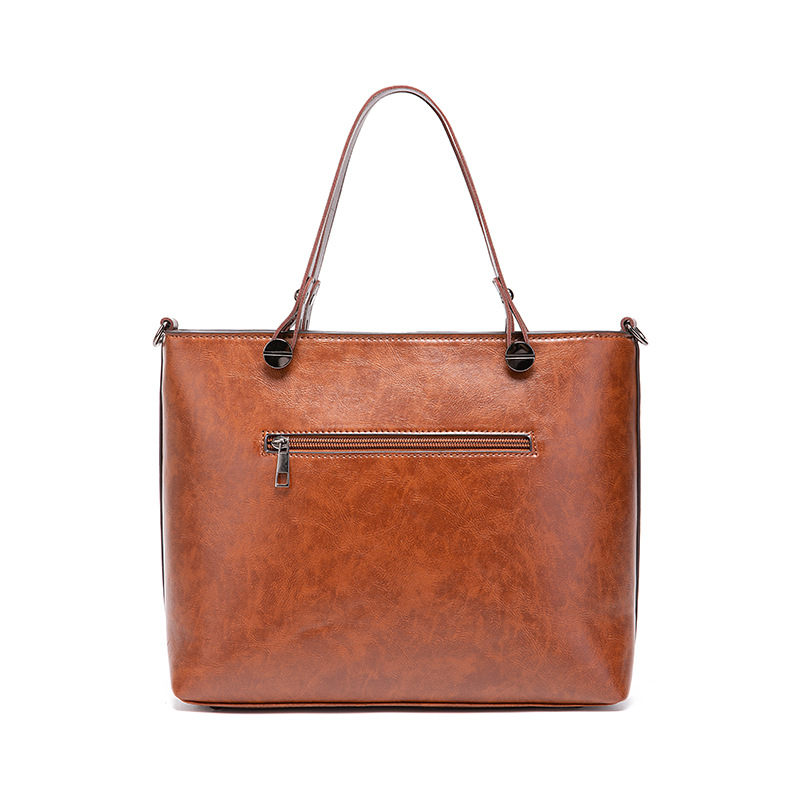 Guangzhou Oil Wax PU-Leder Neue Mode Doppeltasche Handtasche Einzelschulter Diagonal Straddle Bag_voghion.com