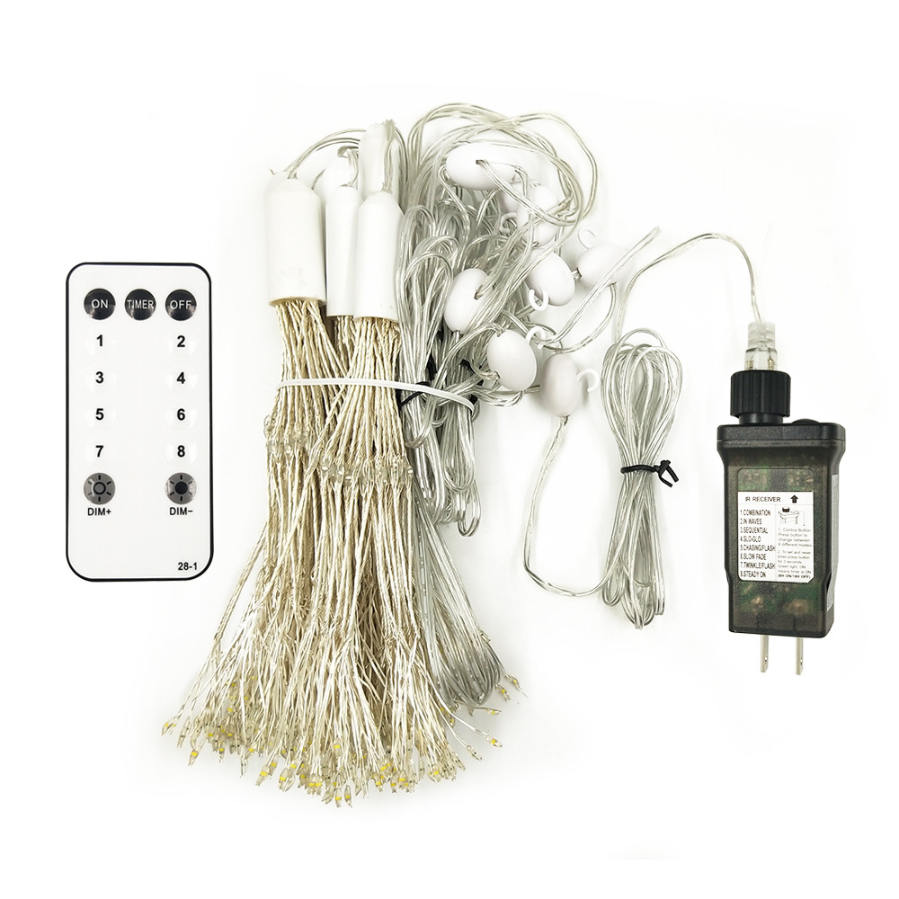 跨境新款户外庭院爆炸星灯节日装饰星星彩灯串室外防水圣诞烟花灯