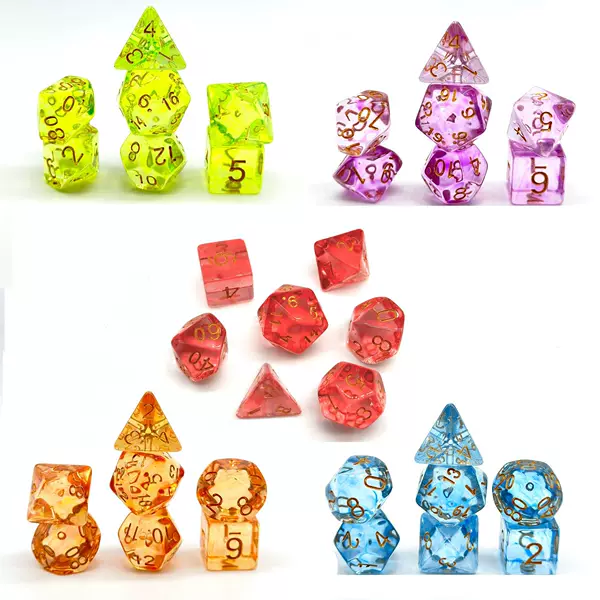 high quality Crystal High Transparent Dice 7 Table Game suit Dice DND Running Group Game Props Multi-faceted 20 Dice