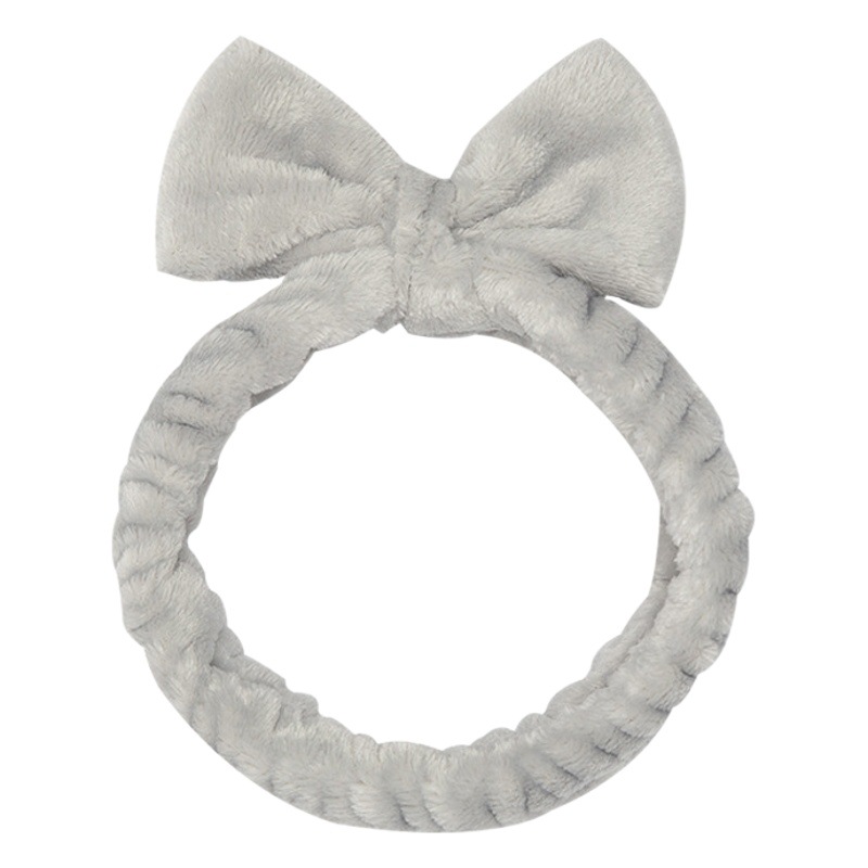 Diadema con lazo de terciopelo coral de color sólido transfronterizo para mujer, diadema elástica para lavado de cara, diadema absorbente de felpa, accesorios simples para el cabello