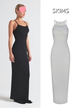 官网代购新款卡戴珊辣妹吊带开叉连衣裙女工字背心塑型包臀长裙