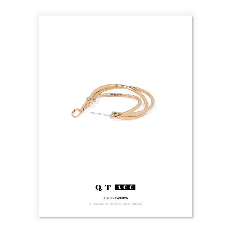 Cuerpo dorado 925 plata temperamento europeo y americano círculo salvaje exagerado personalidad HOOP aretes de aretes de aretes para mujeres