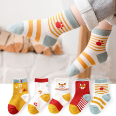 Children's Socks Autumn/Winter Style Mid-Calf Korean Version Japanese Girl's Cartoon Kids Socks Autumn Style Polyester Cotton Boy Baby Socks Spring/Autumn