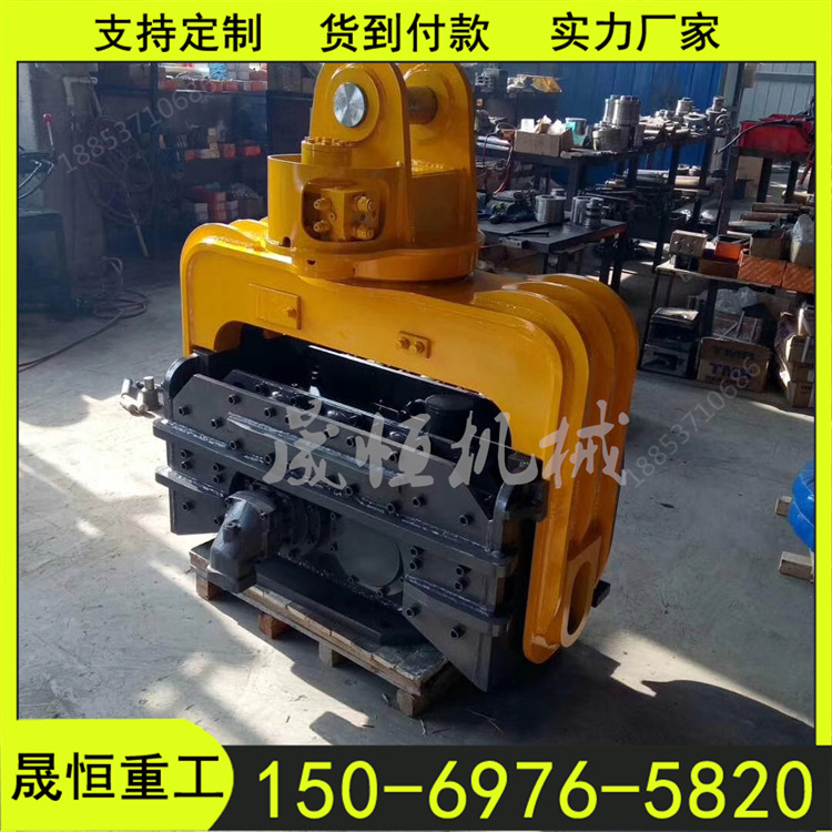 钢板桩震动锤打桩机 建筑工程振动锤 120挖机光伏管桩震动锤安装