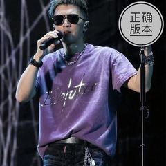 【人气爆款】谢霆锋同款t恤2025进化演唱会短袖水洗做旧纯棉衣服